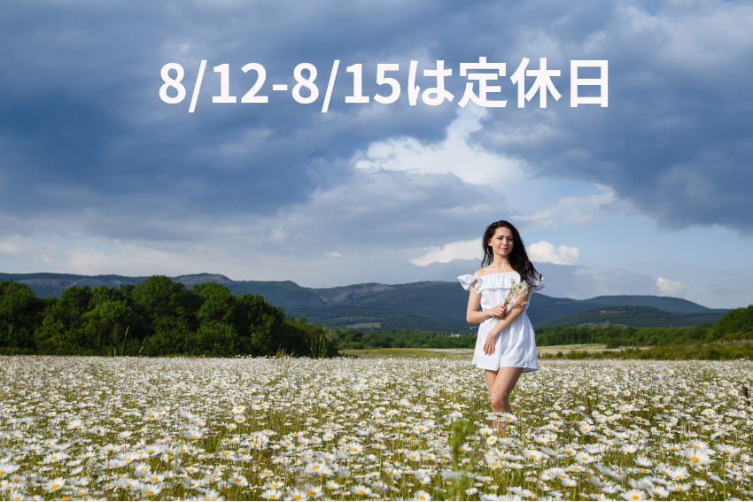 8/12-8/13は定休日